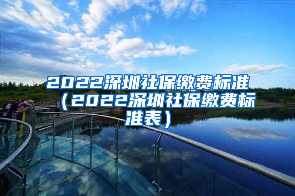 2022深圳社保缴费标准（2022深圳社保缴费标准表）