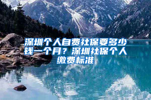 深圳个人自费社保要多少钱一个月？深圳社保个人缴费标准