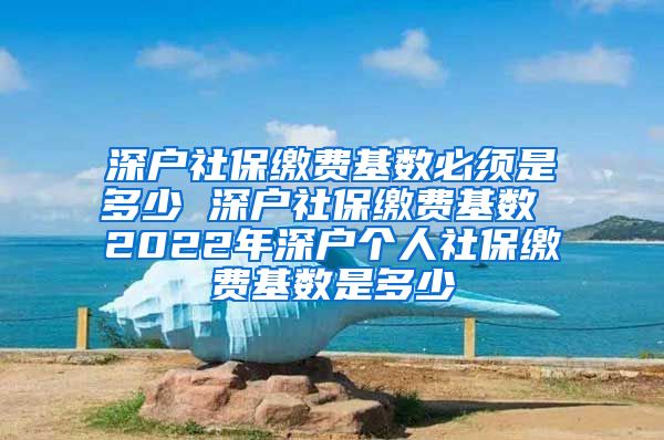 深户社保缴费基数必须是多少 深户社保缴费基数 2022年深户个人社保缴费基数是多少