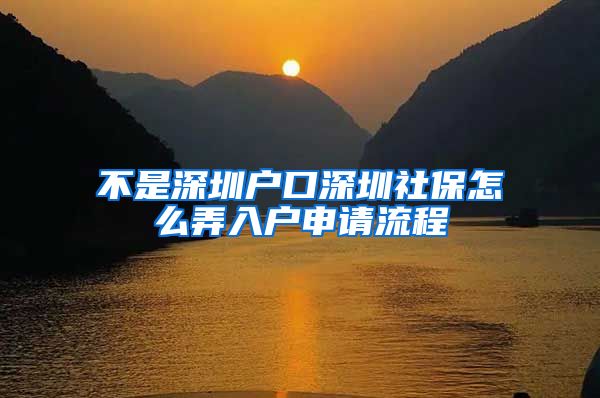 不是深圳户口深圳社保怎么弄入户申请流程