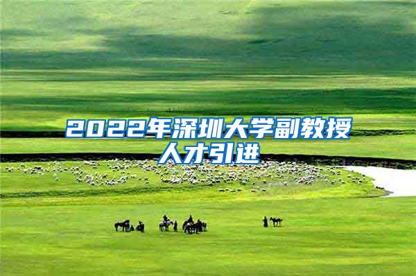 2022年深圳大学副教授人才引进