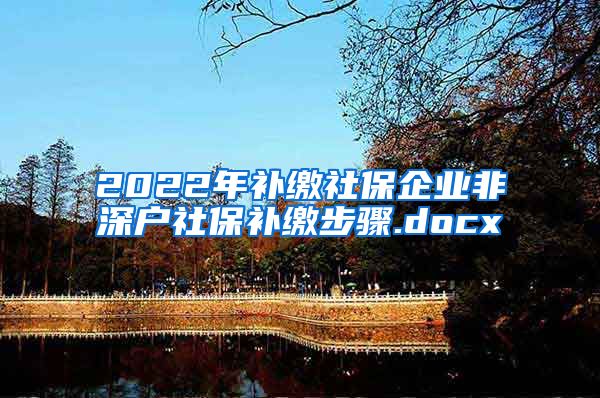 2022年补缴社保企业非深户社保补缴步骤.docx