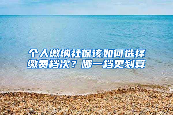 个人缴纳社保该如何选择缴费档次？哪一档更划算