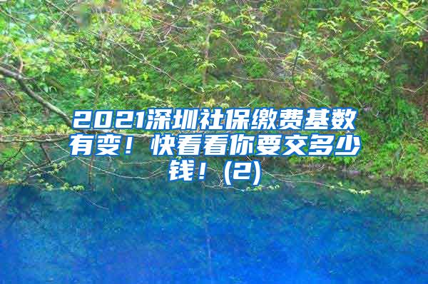 2021深圳社保缴费基数有变！快看看你要交多少钱！(2)