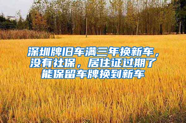 深圳牌旧车满三年换新车，没有社保，居住证过期了能保留车牌换到新车