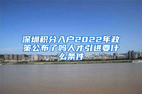 深圳积分入户2022年政策公布了吗人才引进要什么条件