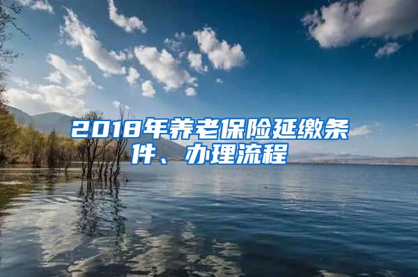 2018年养老保险延缴条件、办理流程