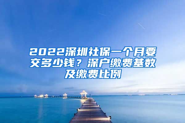 2022深圳社保一个月要交多少钱？深户缴费基数及缴费比例