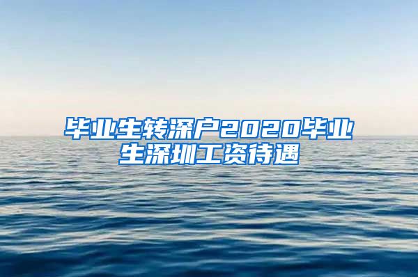 毕业生转深户2020毕业生深圳工资待遇