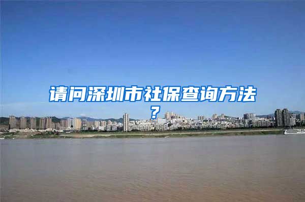 请问深圳市社保查询方法？