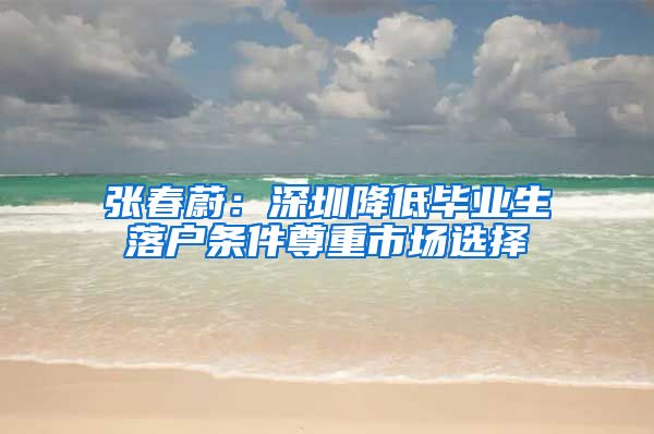 张春蔚：深圳降低毕业生落户条件尊重市场选择