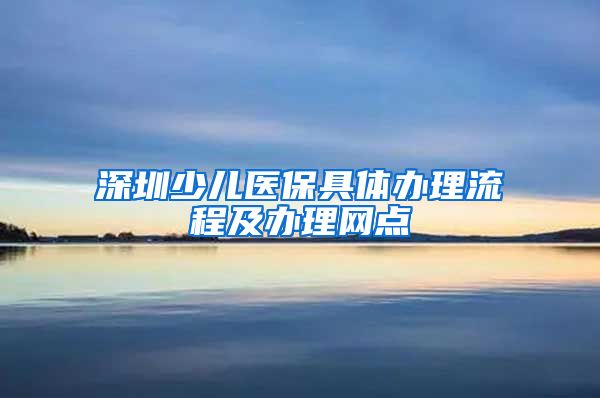 深圳少儿医保具体办理流程及办理网点