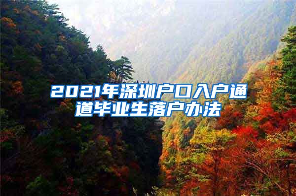 2021年深圳户口入户通道毕业生落户办法