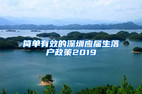 简单有效的深圳应届生落户政策2019