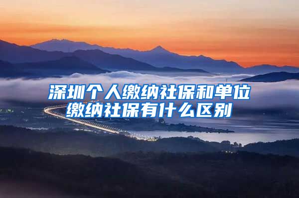 深圳个人缴纳社保和单位缴纳社保有什么区别