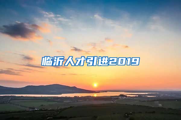 临沂人才引进2019