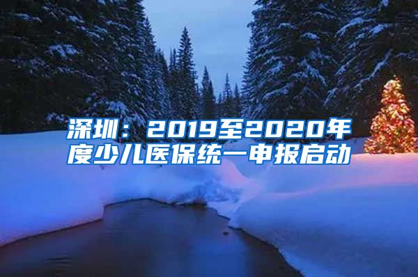 深圳：2019至2020年度少儿医保统一申报启动