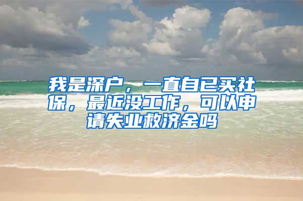 我是深户，一直自已买社保，最近没工作，可以申请失业救济金吗