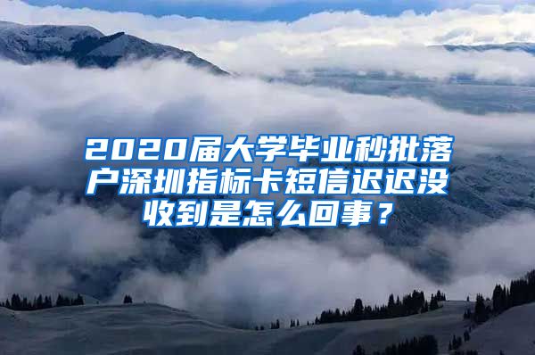 2020届大学毕业秒批落户深圳指标卡短信迟迟没收到是怎么回事？