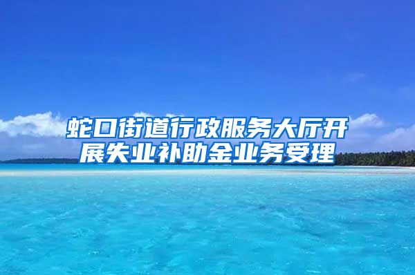 蛇口街道行政服务大厅开展失业补助金业务受理