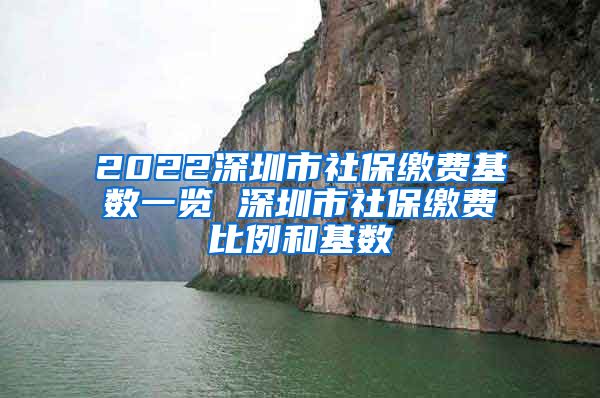 2022深圳市社保缴费基数一览 深圳市社保缴费比例和基数