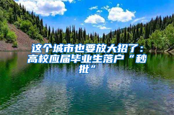 这个城市也要放大招了：高校应届毕业生落户“秒批”