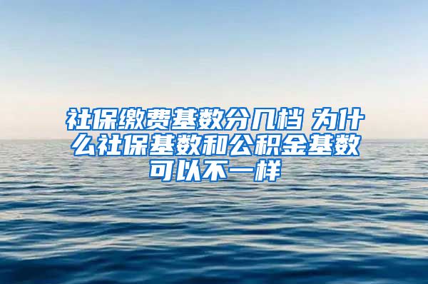 社保缴费基数分几档　为什么社保基数和公积金基数可以不一样