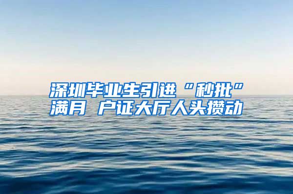 深圳毕业生引进“秒批”满月 户证大厅人头攒动