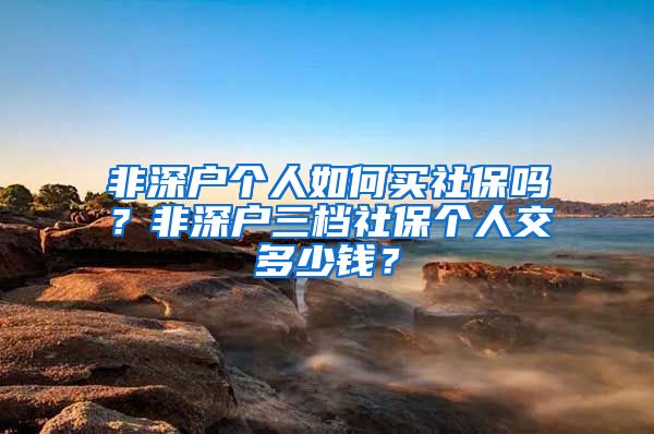 非深户个人如何买社保吗？非深户三档社保个人交多少钱？