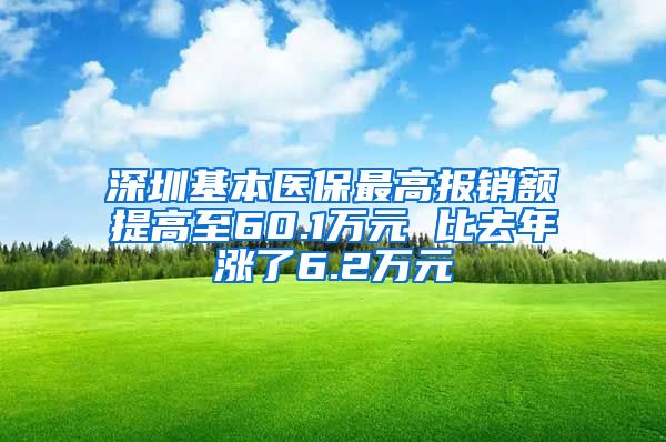 深圳基本医保最高报销额提高至60.1万元 比去年涨了6.2万元