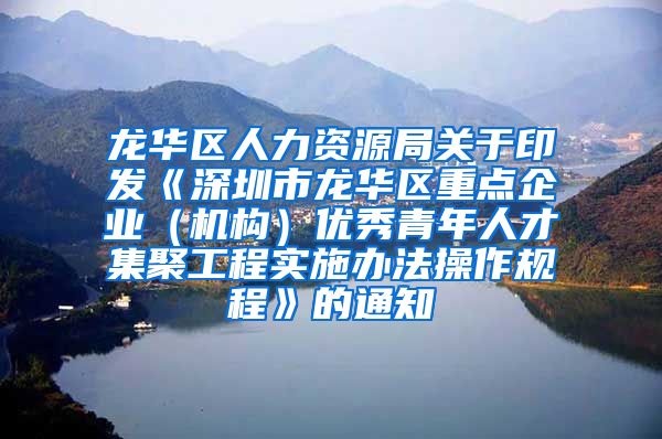 龙华区人力资源局关于印发《深圳市龙华区重点企业（机构）优秀青年人才集聚工程实施办法操作规程》的通知