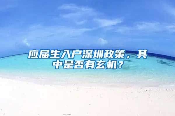 应届生入户深圳政策，其中是否有玄机？