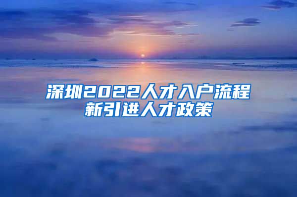 深圳2022人才入户流程新引进人才政策