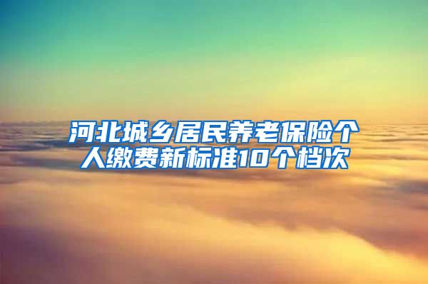 河北城乡居民养老保险个人缴费新标准10个档次