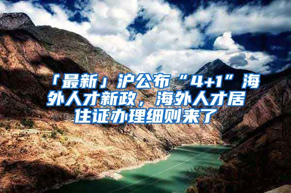 「最新」沪公布“4+1”海外人才新政，海外人才居住证办理细则来了→