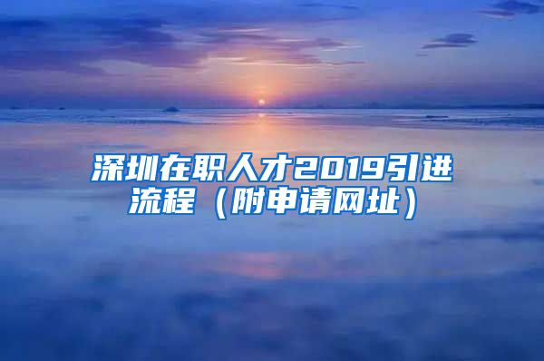 深圳在职人才2019引进流程（附申请网址）