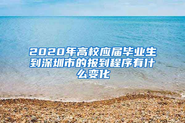 2020年高校应届毕业生到深圳市的报到程序有什么变化