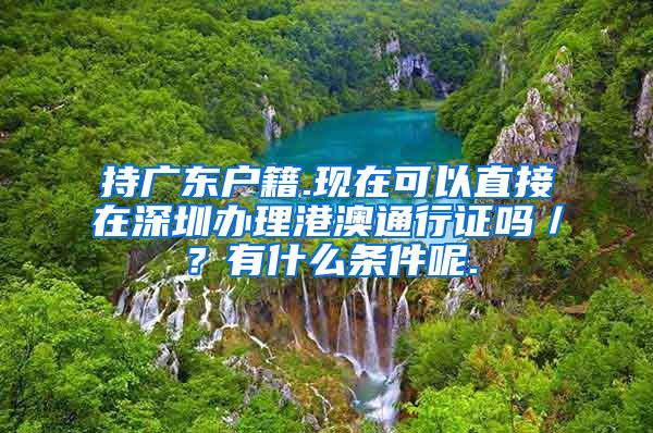 持广东户籍.现在可以直接在深圳办理港澳通行证吗／？有什么条件呢.