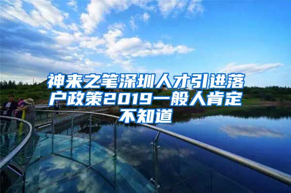 神来之笔深圳人才引进落户政策2019一般人肯定不知道