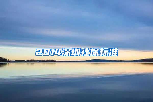 2014深圳社保标准