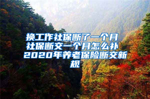 换工作社保断了一个月 社保断交一个月怎么补 2020年养老保险断交新规