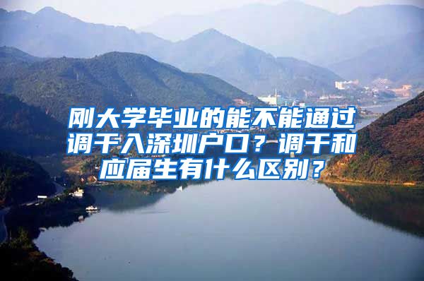 刚大学毕业的能不能通过调干入深圳户口？调干和应届生有什么区别？