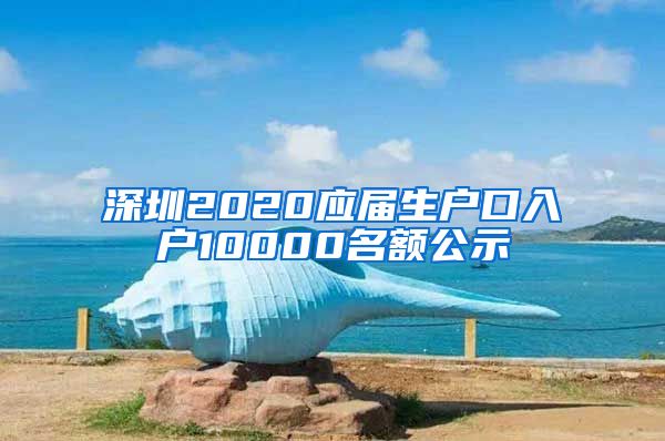 深圳2020应届生户口入户10000名额公示