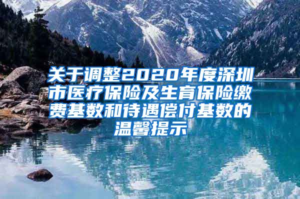 关于调整2020年度深圳市医疗保险及生育保险缴费基数和待遇偿付基数的温馨提示