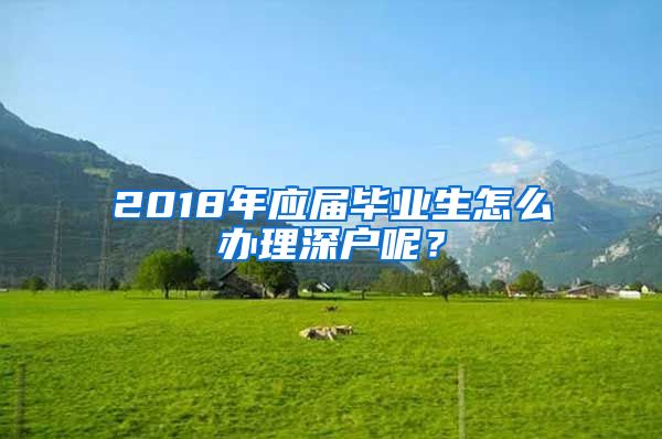 2018年应届毕业生怎么办理深户呢？