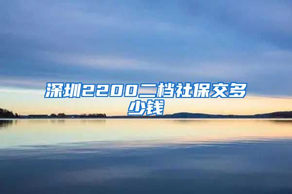 深圳2200二档社保交多少钱