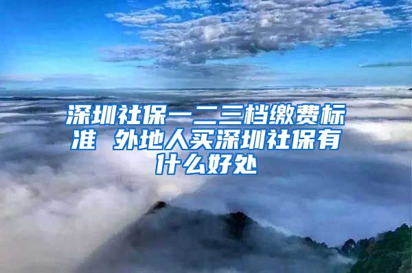 深圳社保一二三档缴费标准 外地人买深圳社保有什么好处