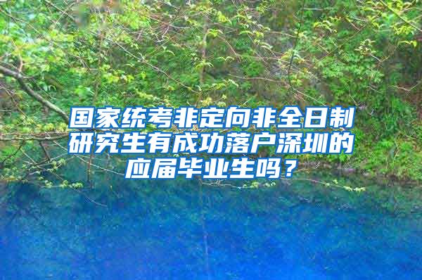 国家统考非定向非全日制研究生有成功落户深圳的应届毕业生吗？