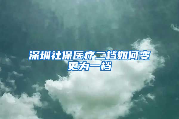 深圳社保医疗二档如何变更为一档