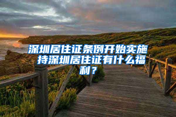 深圳居住证条例开始实施 持深圳居住证有什么福利？